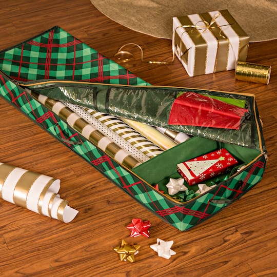 Christmas Wrapping Paper Storage Bag Tidy Xmas Gift Wrap Decoration  Organiser